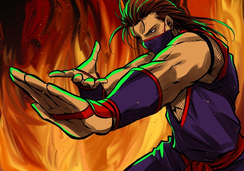 kisaragi eiji (the king of fighters and 1 more) drawn by kagehi_no_loo