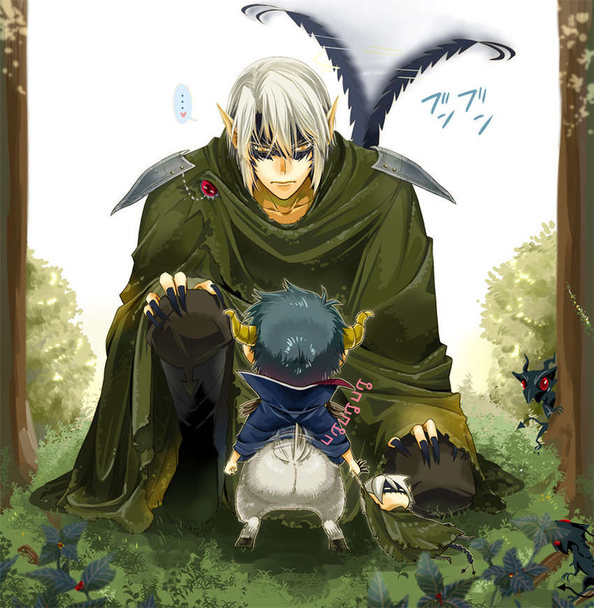 maou sadao, ashiya shirou, satan jacob, and alciel (hataraku maou-sama!) drawn by kame_to_jelly