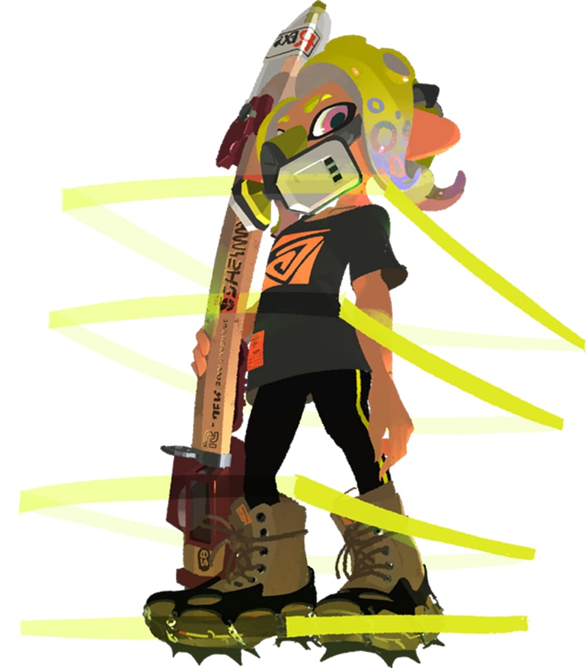 octoling player character and octoling girl (splatoon and 1 more) drawn by inoue_seita