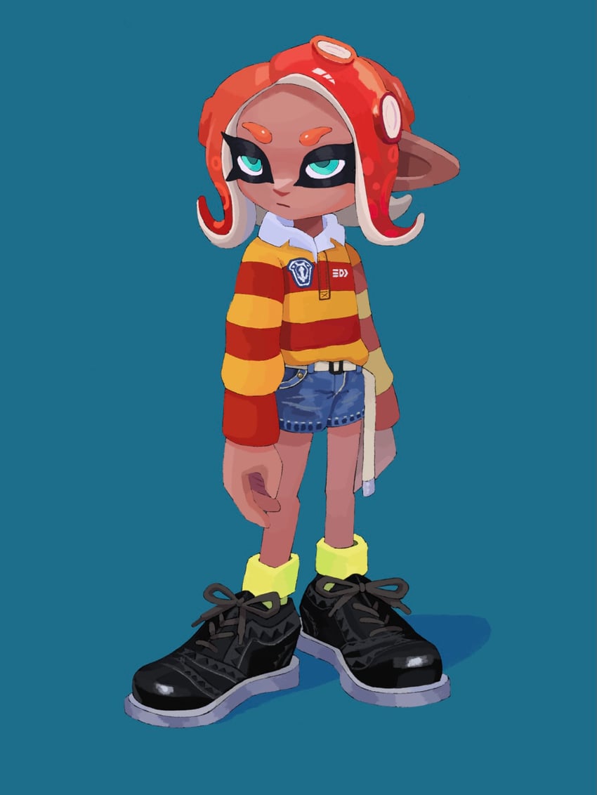 octoling player character and octoling girl (splatoon) drawn by hyper_chikuwabu