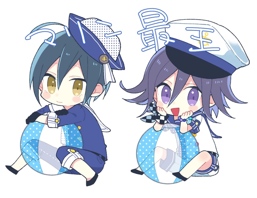 oma kokichi and saihara shuichi (danganronpa and 1 more) drawn by yomoda_(7taizai7bitoku)