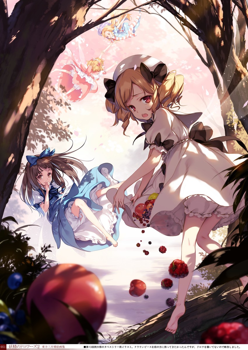 clownpiece, star sapphire, luna child, and sunny milk (touhou) drawn by ke-ta