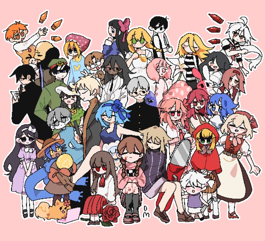 omori, atou haruki, madotsuki, ib, urotsuki, and 23 more (saibou shinkyoku and 25 more) drawn by dimadima