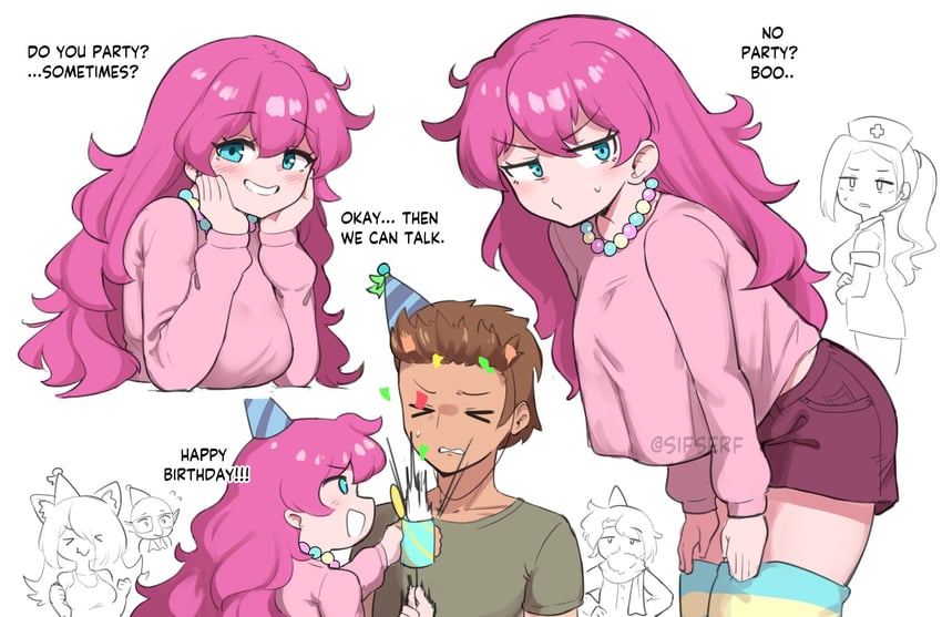 zoologist, nurse, party girl, goblin tinkerer, and guide (terraria) drawn by sifserf