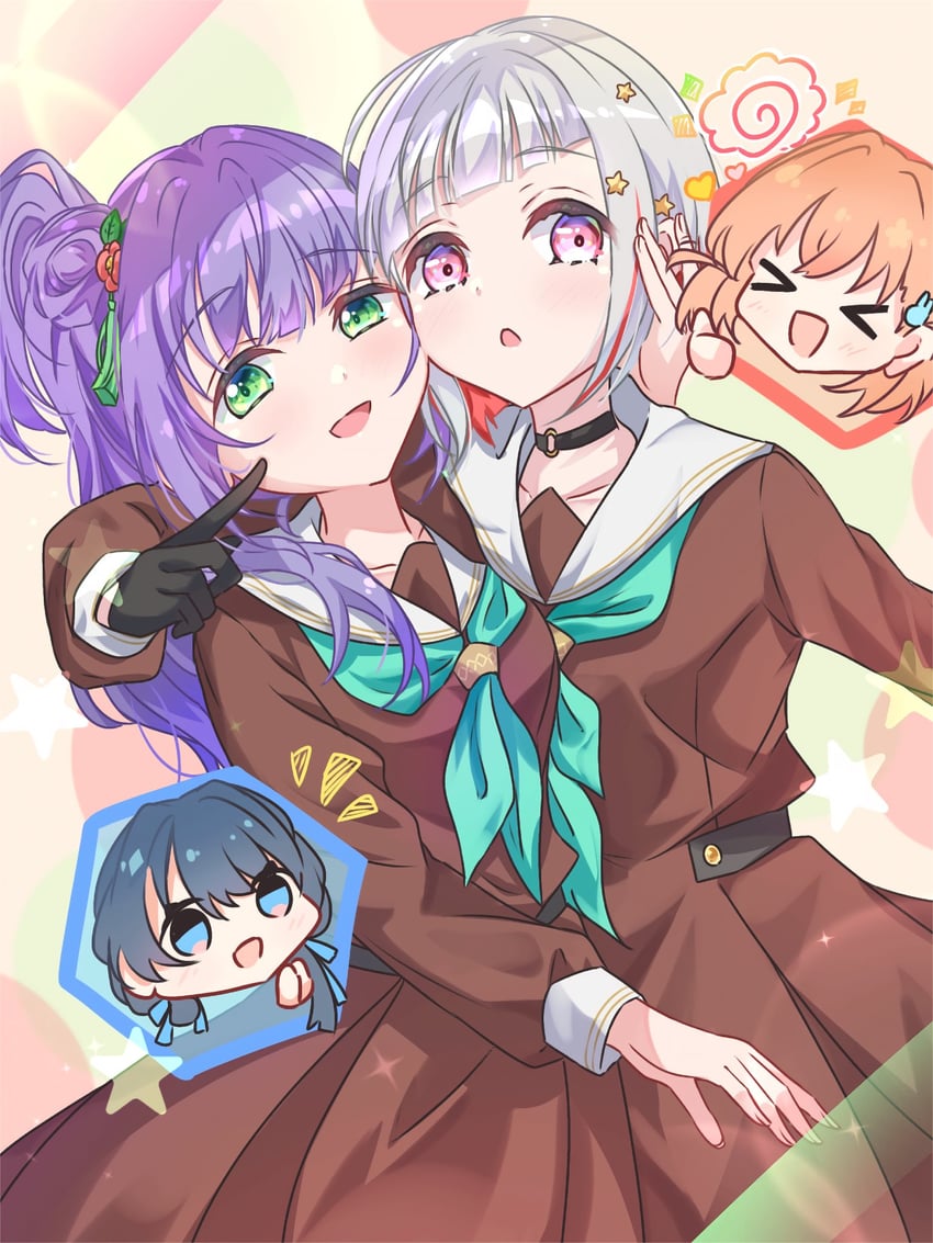 hinoshita kaho, otomune kozue, murano sayaka, and yugiri tsuzuri (love live! and 1 more) drawn by sakari_(pear_8_ll)