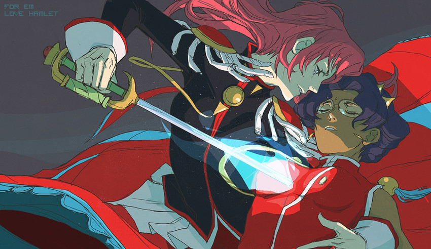 tenjou utena and himemiya anthy (shoujo kakumei utena) drawn by hamletmachine
