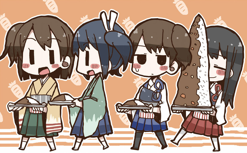 kaga, akagi, souryuu, and hiryuu (kantai collection) drawn by adomi