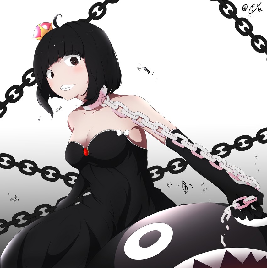 chain chomp and princess chain chomp (mario and 1 more) drawn by asdz5555