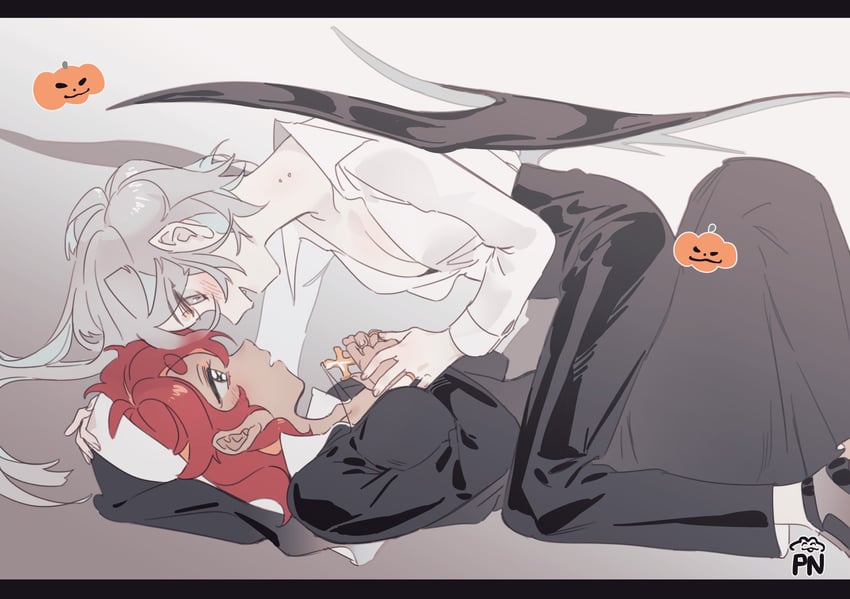 suletta mercury and miorine rembran (gundam and 1 more) drawn by ponye_(ponponye)
