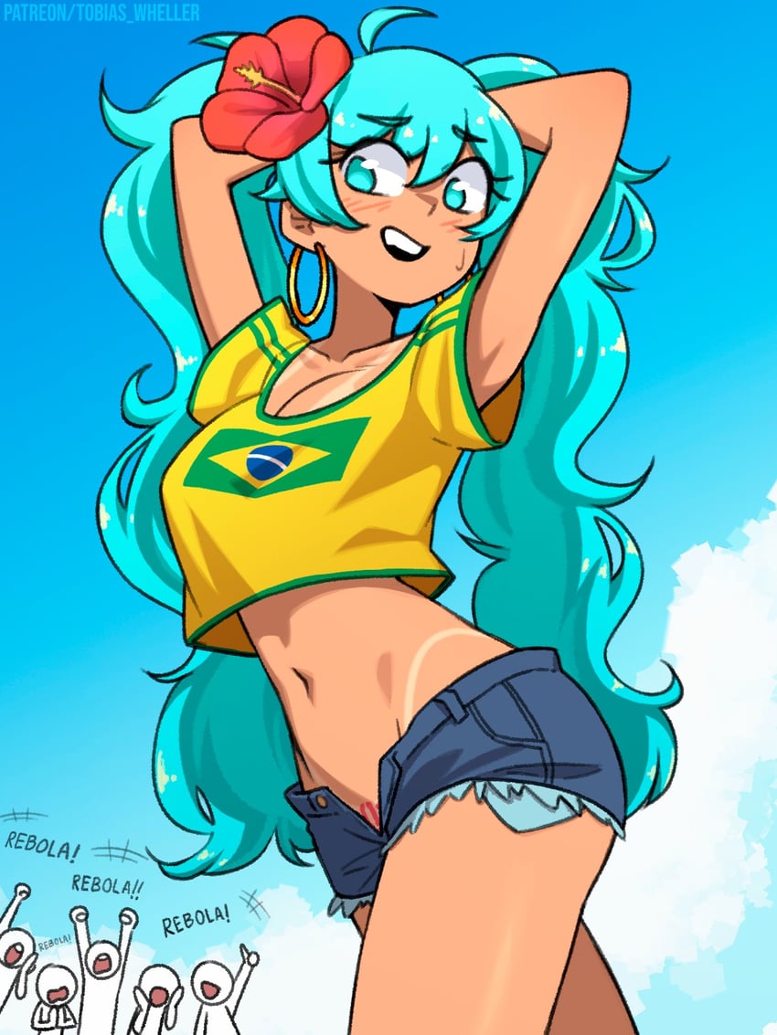 hatsune miku and brazilian miku (vocaloid) drawn by tobias_wheller