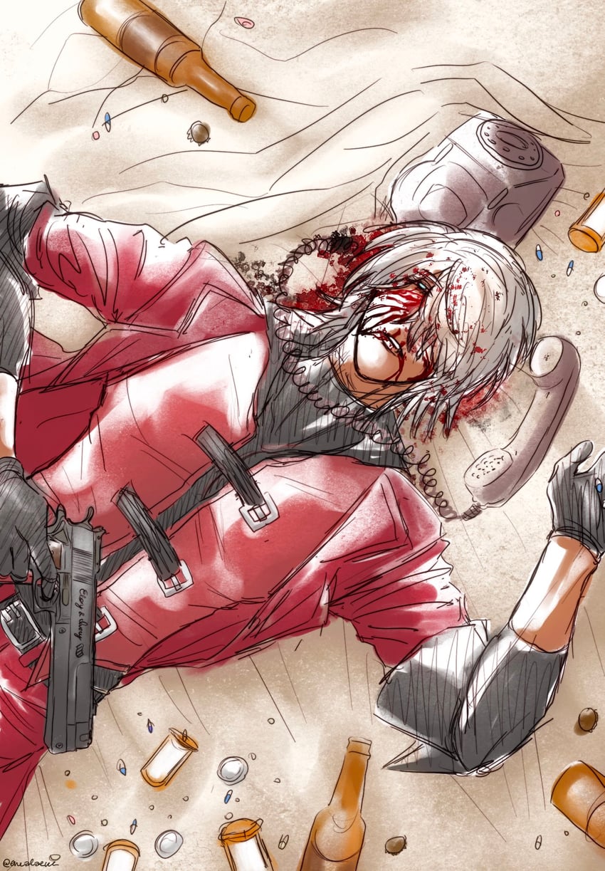 dante (devil may cry and 1 more) drawn by thealatvs