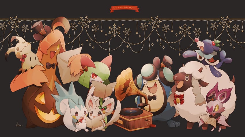 kirlia, mimikyu, popplio, pachirisu, wooloo, and 4 more (pokemon) drawn by kisa_(kisa-kisa5900)