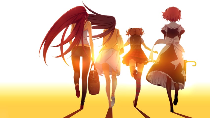 suou amane, sakaki yumiko, irisu makina, and komine sachi (grisaia and 1 more) drawn by fumio_(ura_fmo) and watanabe_akio