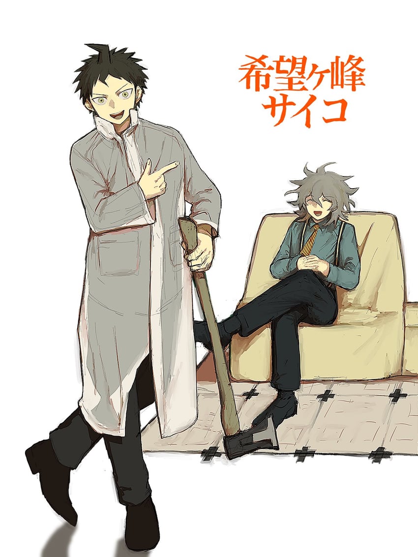 komaeda nagito, hinata hajime, patrick bateman, and paul allen (danganronpa and 2 more) drawn by ja_gi_(kmhnhiiz)