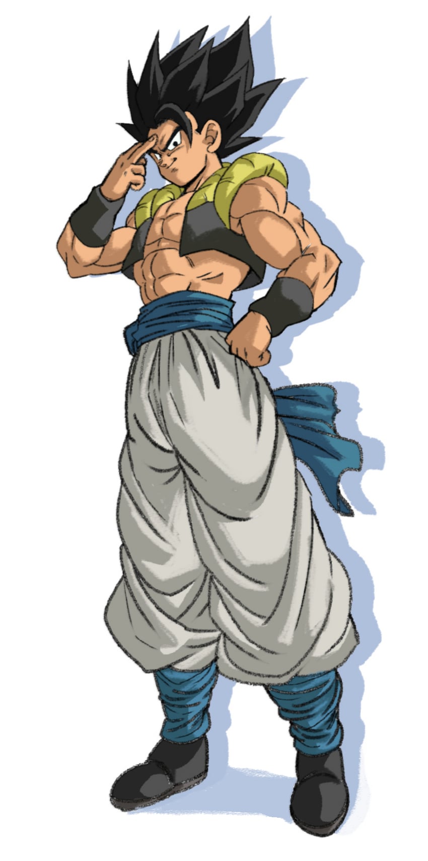 gogeta (dragon ball and 2 more) drawn by fenyon