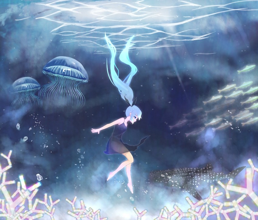 hatsune miku (vocaloid and 1 more) drawn by ryoun