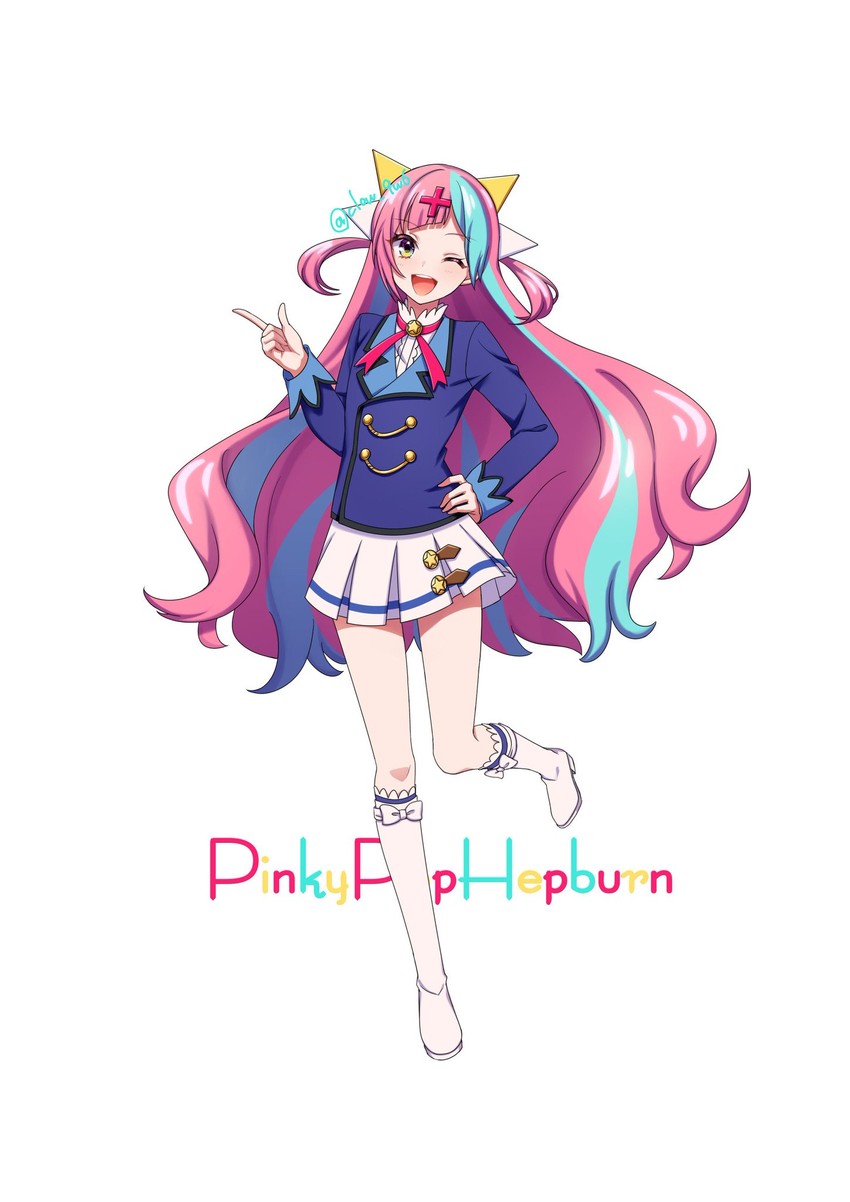 pinky pop hepburn (aikatsu! and 1 more) drawn by clow
