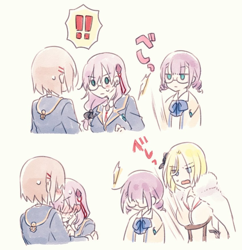 kayamori ruka, izumi yuki, minase ichigo, and higuchi seika (heaven burns red) drawn by uyuki_(ouun)