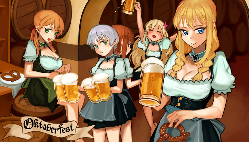 prinz eugen, bismarck, ro-500, z1 leberecht maass, and z3 max schultz (kantai collection) drawn by gom_(kooskoo)