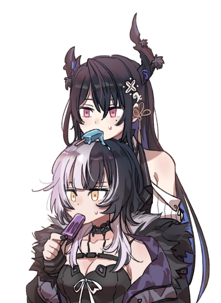 shiori novella and nerissa ravencroft (hololive and 1 more) drawn by anco_(platanity)