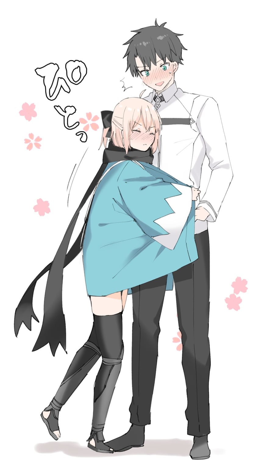 fujimaru ritsuka and okita souji (fate and 2 more) drawn by danimaru