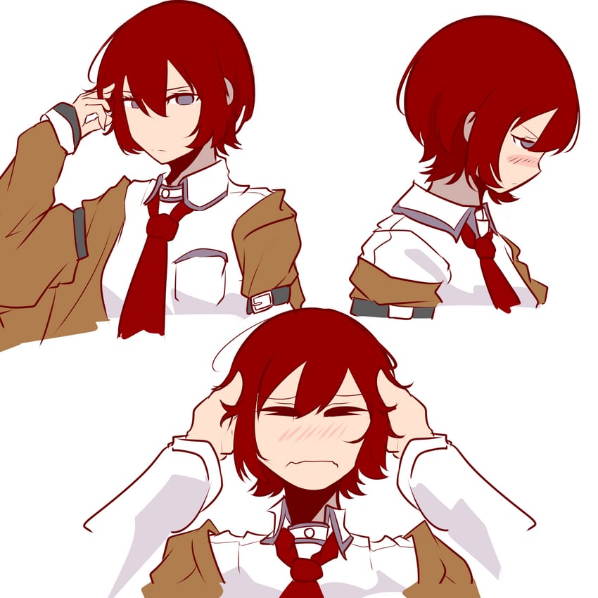 makise kurisu (science adventure and 1 more) drawn by holeecrab