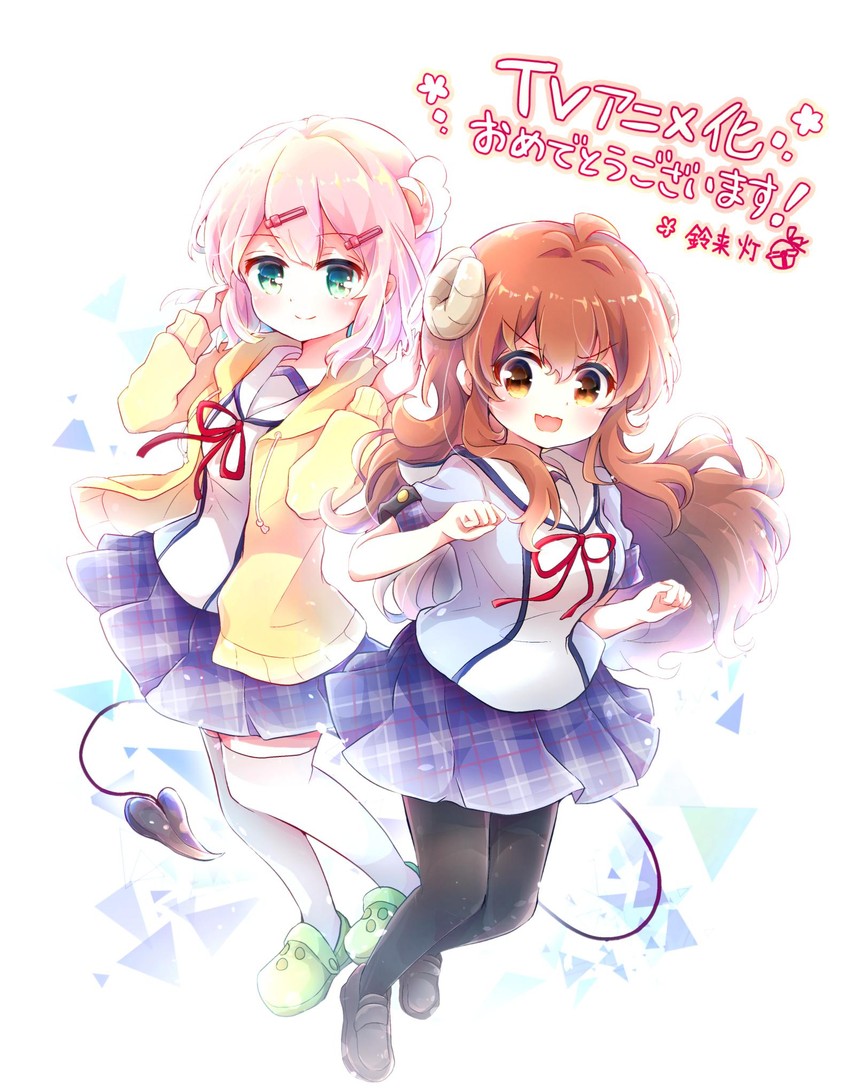 yoshida yuuko and chiyoda momo (machikado mazoku) drawn by suzuki_akari_(otona)