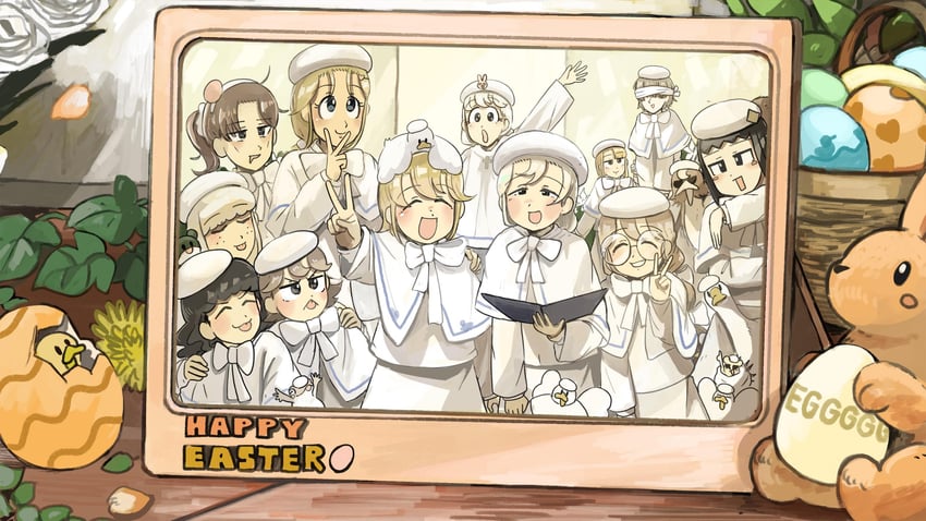 clumsy nun, froggy nun, spicy nun, sheep nun, glasses nun, and 7 more (little nuns) drawn by diva_(hyxpk)