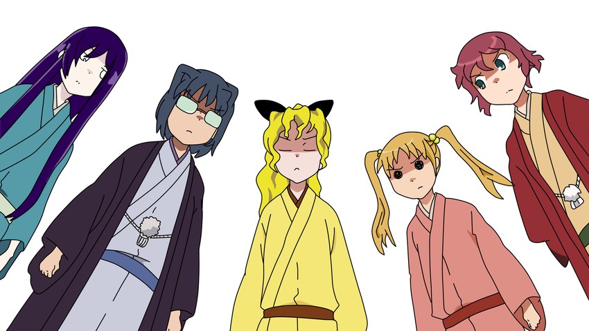 ikezawa hanako, satou lilly, tezuka rin, ibarazaki emi, and hakamichi shizune (katawa shoujo and 1 more) drawn by heeeeee