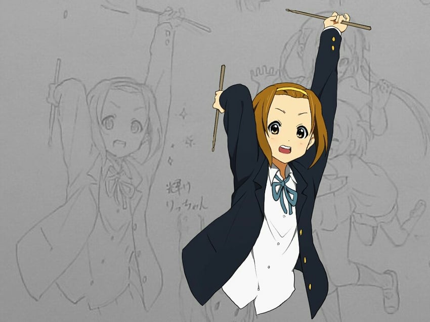 nakano azusa, hirasawa yui, and tainaka ritsu (k-on!) drawn by kicchi_(tmgk)