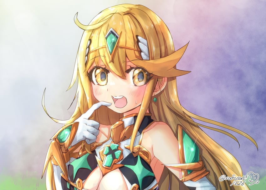 mythra (xenoblade chronicles and 1 more) drawn by sofusan1526