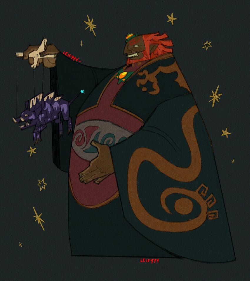 ganondorf and ganon (the legend of zelda and 1 more) drawn by ezlo_(leifyyy)