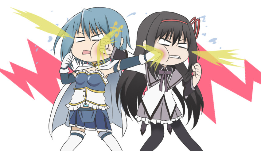 akemi homura and miki sayaka (mahou shoujo madoka magica and 2 more) drawn by neko_hime