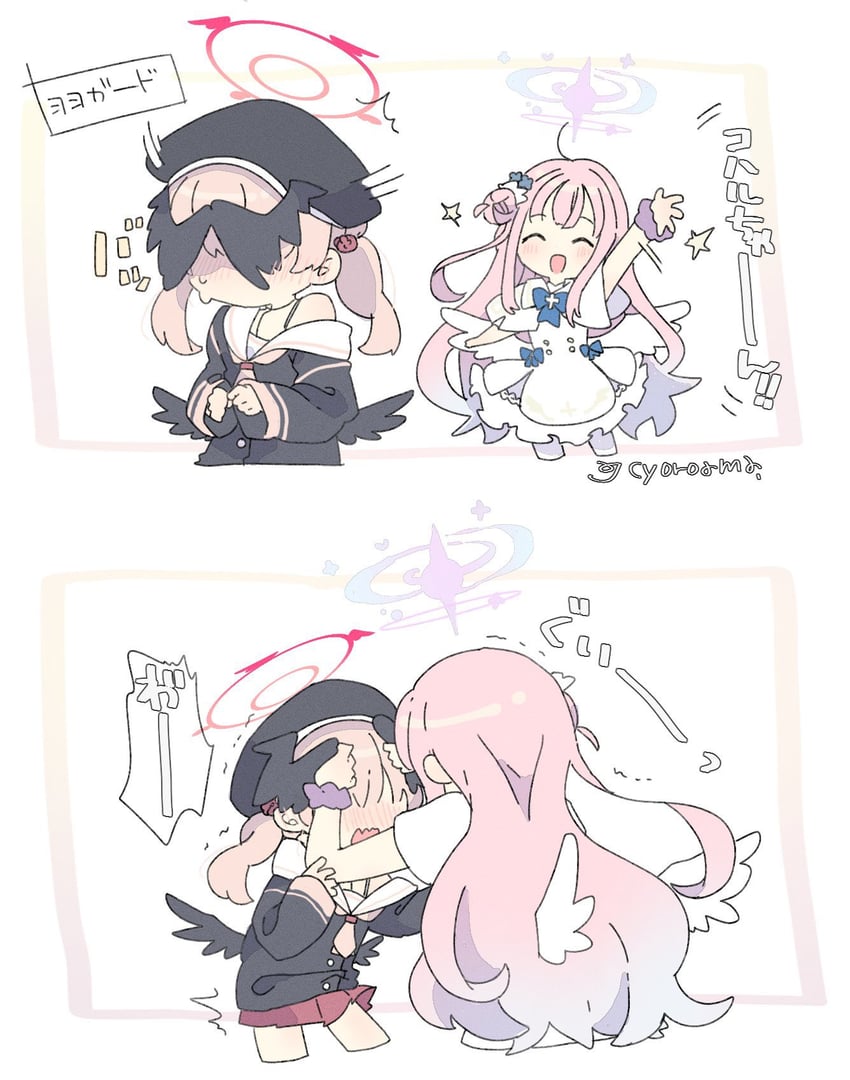 mika and koharu (blue archive) drawn by naguru_(cyoroama)