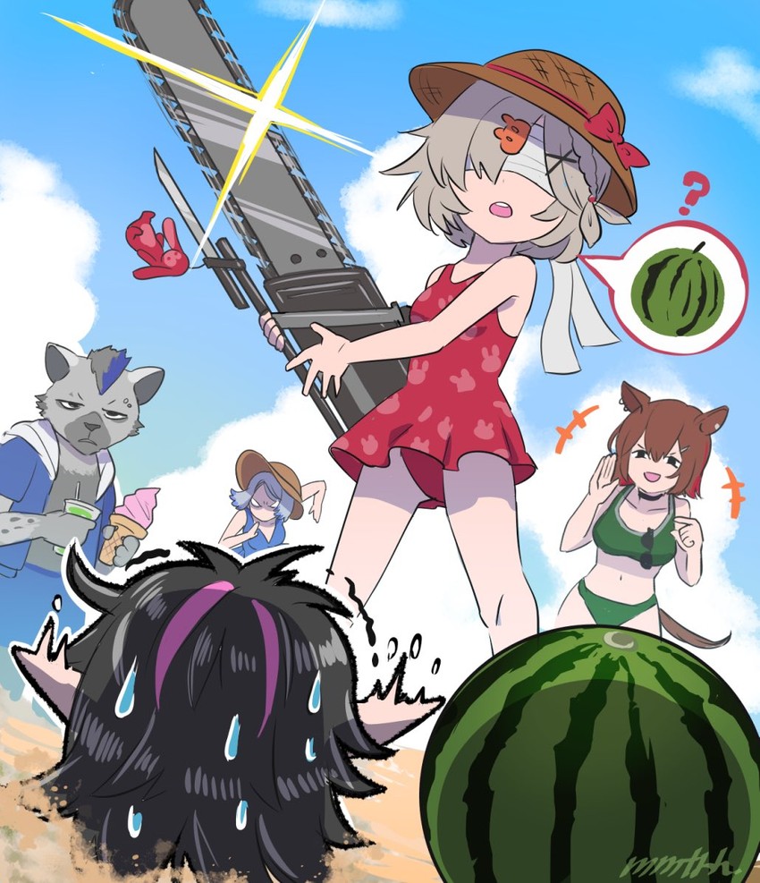 spot, popukar, orchid, midnight, and catapult (arknights) drawn by memetaroh