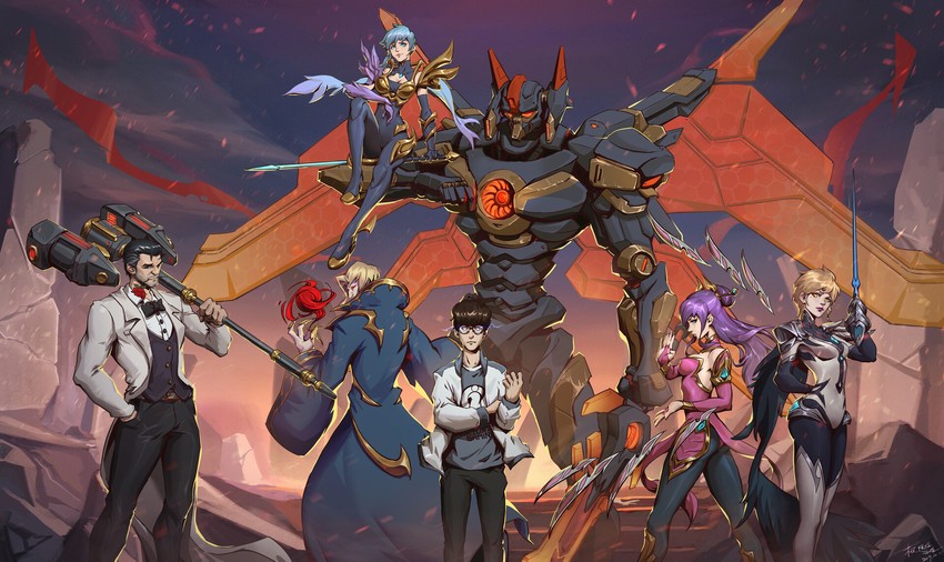 riven, irelia, jayce, fiora, aatrox, and 8 more (league of legends and 1 more) drawn by tangxiao12345