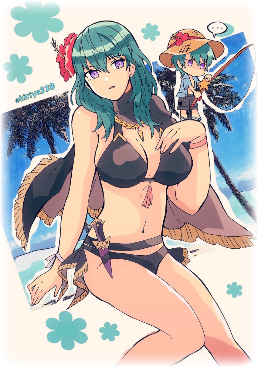 female byleth and male byleth (fire emblem and 2 more) drawn by kiriya_(552260)