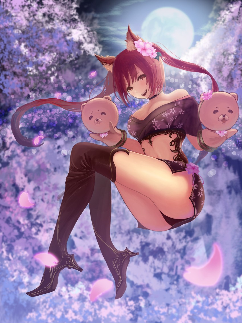 cerberus, mimi, and coco (shingeki no bahamut) drawn by moni_chon