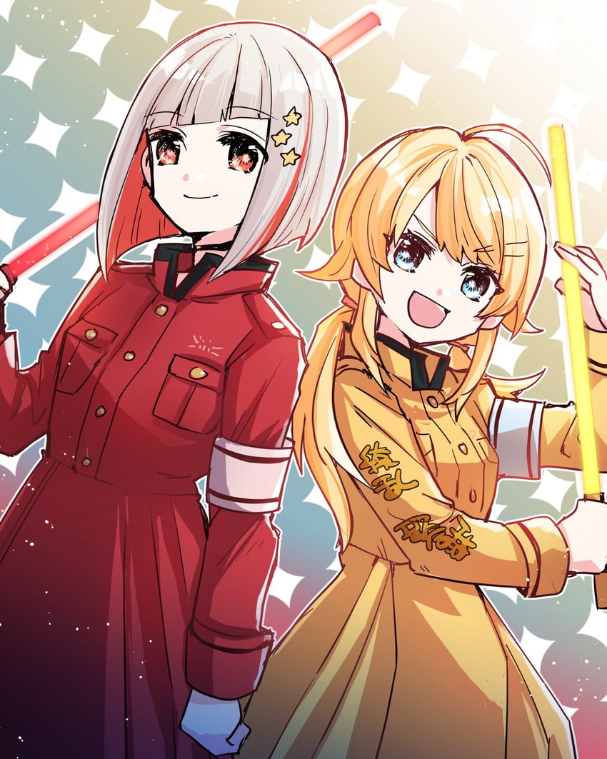 yugiri tsuzuri and hachimiya meguru (idolmaster and 3 more) drawn by kanduki_kamibukuro