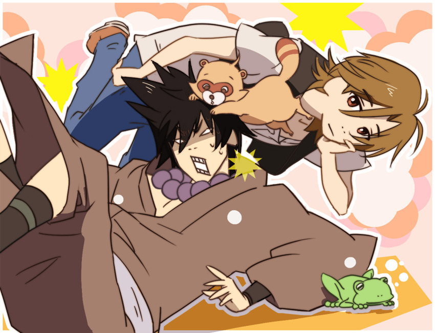 shimogamo yasaburou, shimogamo yajirou, shimogamo yaichirou, and shimogamo yashirou (uchouten kazoku) drawn by yumeutu-aoi