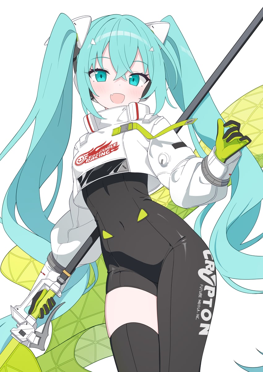 hatsune miku and racing miku (vocaloid and 2 more) drawn by catyu