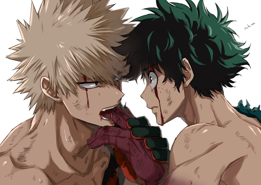 midoriya izuku and bakugou katsuki (boku no hero academia) drawn by mkm_(mkm_storage)
