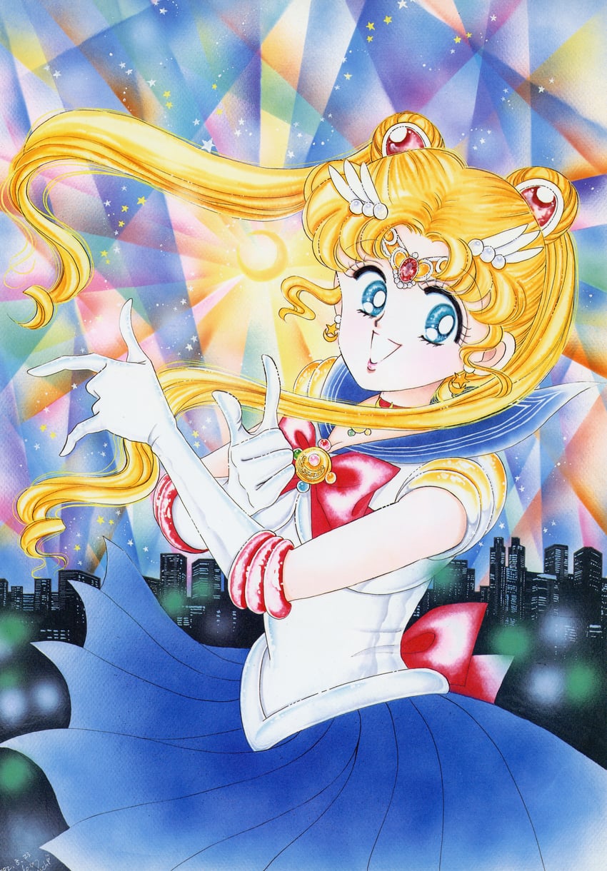 tsukino usagi and sailor moon (bishoujo senshi sailor moon) drawn by takeuchi_naoko