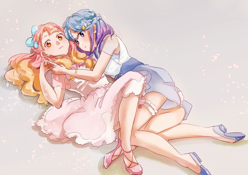 yuki aine and minato mio (aikatsu! and 1 more) drawn by oka_paya