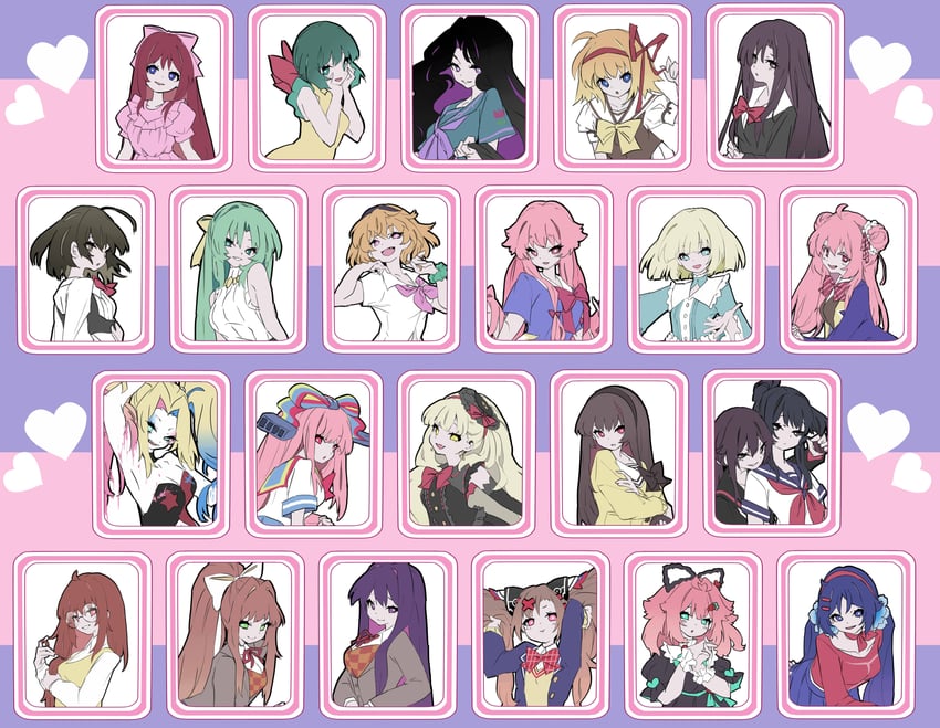 houjou satoko, monika, sonozaki shion, yuri, mita, and 19 more (fate and 21 more) drawn by tn_scallion