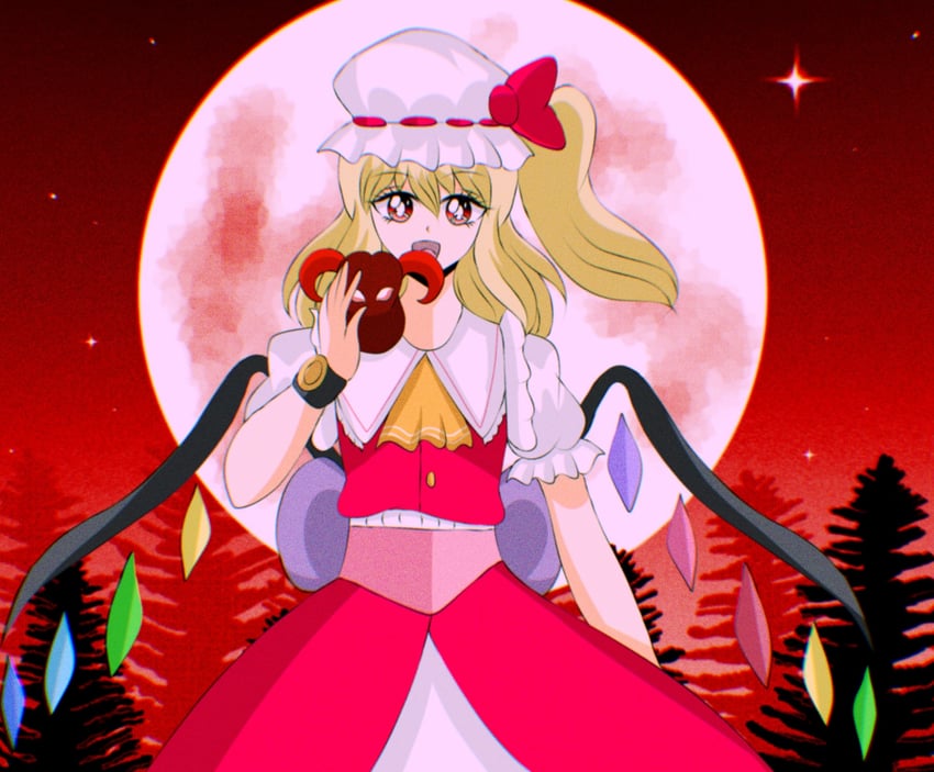 flandre scarlet and taotie (touhou and 1 more) drawn by yuuna_arlovskaya