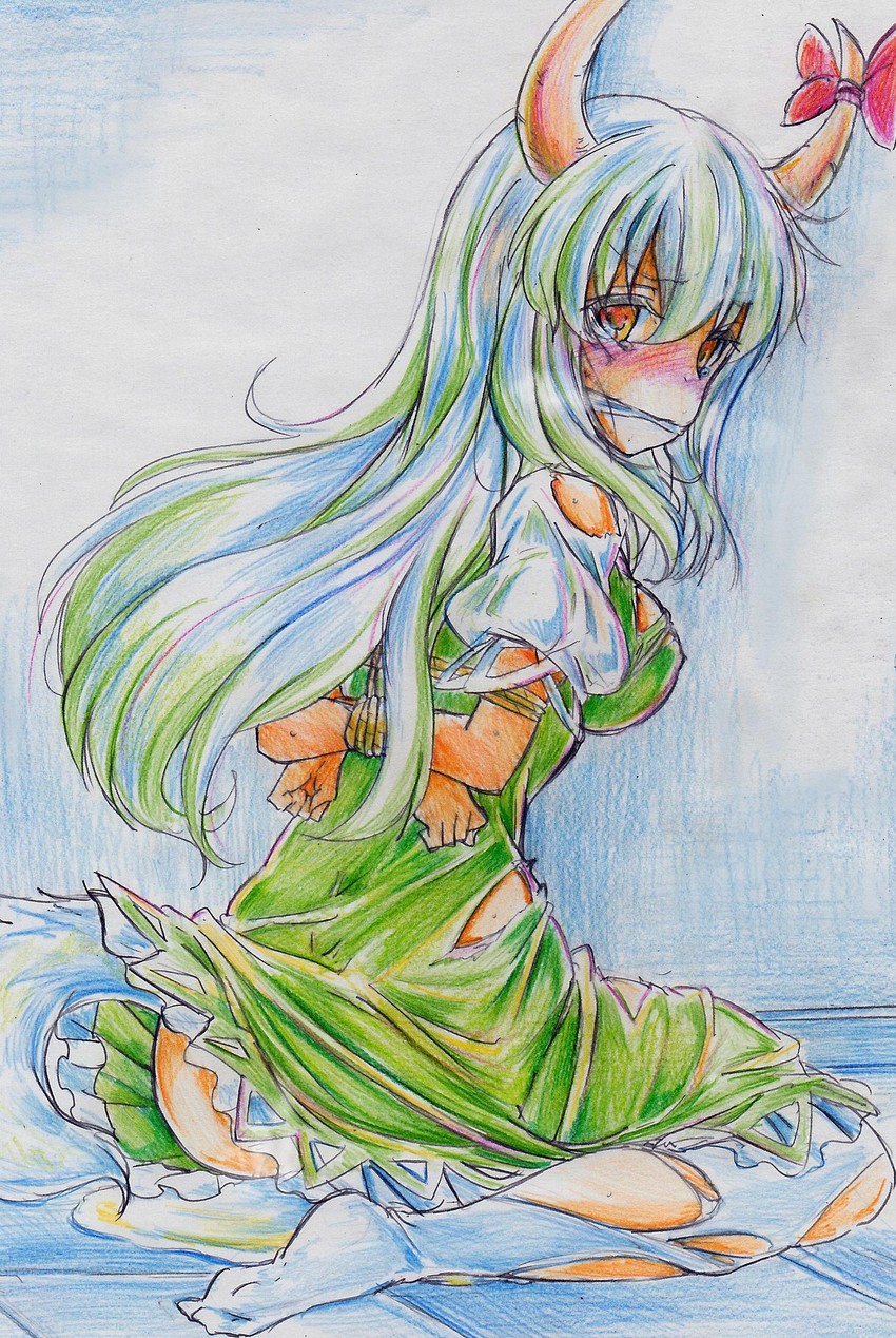 kamishirasawa keine and ex-keine (touhou) drawn by nichibotsu_(kitaziman)