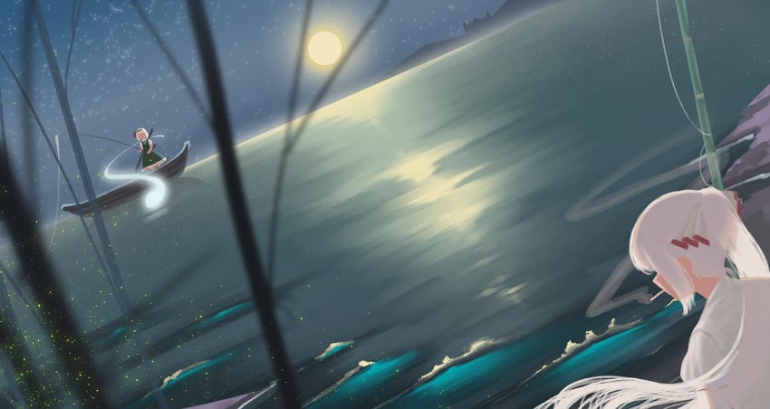 konpaku youmu and fujiwara no mokou (touhou) drawn by sweet_reverie