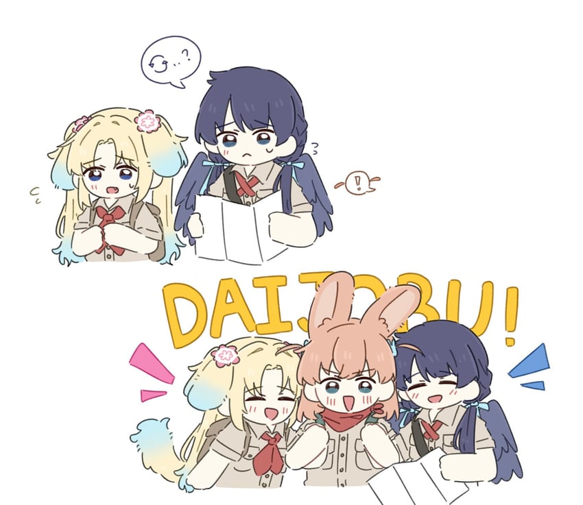 hinoshita kaho, murano sayaka, and osawa rurino (love live! and 1 more) drawn by zueka27