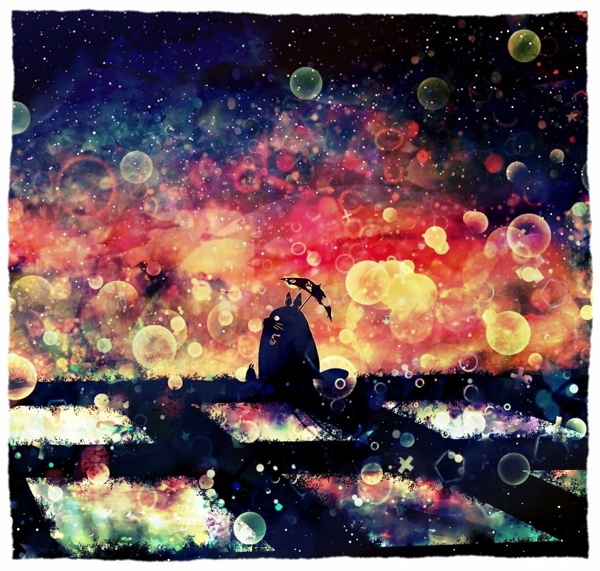 totoro (studio ghibli and 1 more) drawn by harada_miyuki